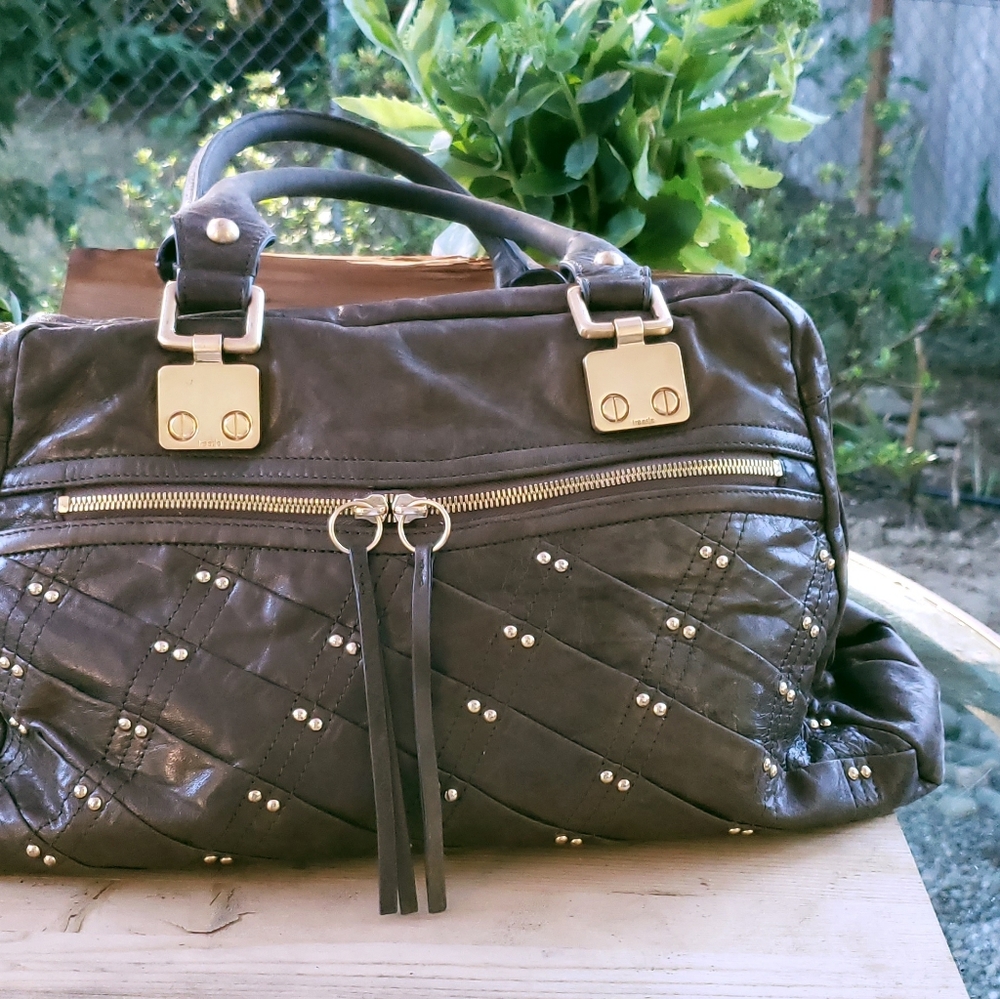 Treesje Army Green Leather Shoulder Bag